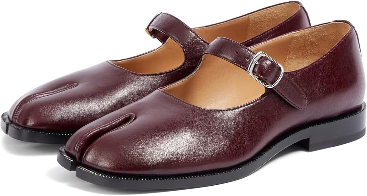 Tabi Mary Jane Shoes Women Split Toe Ankle Buckle Strap Womens Flats Comfort Casual Dressy Party ... | Amazon (US)