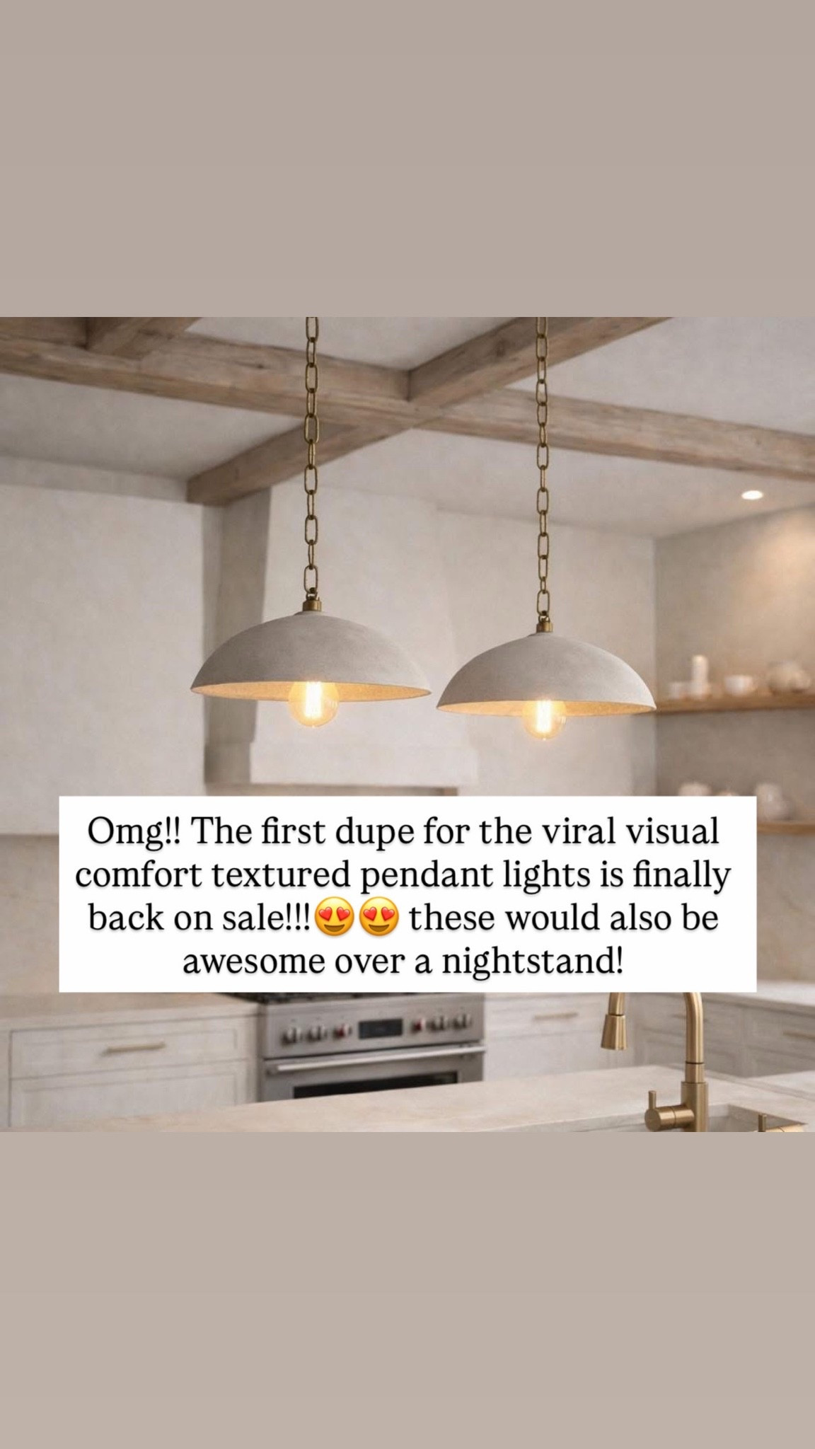 Omg!! The first dupe for the viral visual comfort textured pendant lights is finally back on sale!!!😍😍 these would also be awesome over a nightstand!