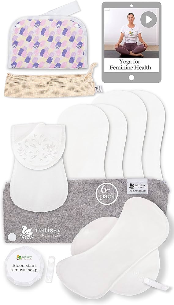 Non-Slip Organic Reusable Period Pads for Heavy Flow & Incontinence (L+XL, 6-Pack); High-Temp Cot... | Amazon (US)