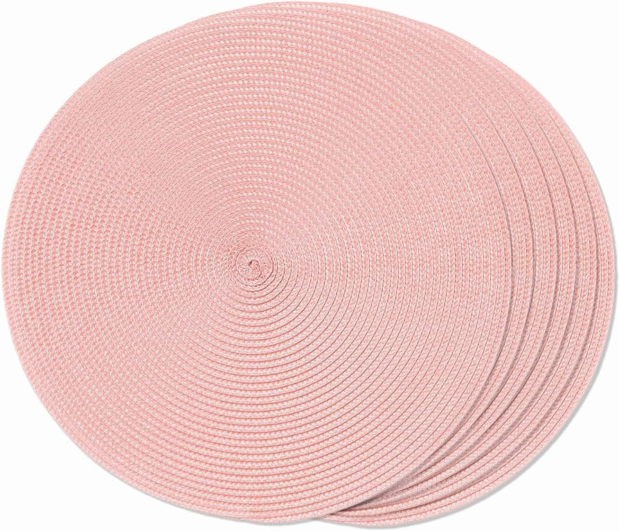 FunWheat Round Braided Placemats Set of 6 Place Mats for Dining Tables Woven Washable Non-Slip Ta... | Amazon (US)
