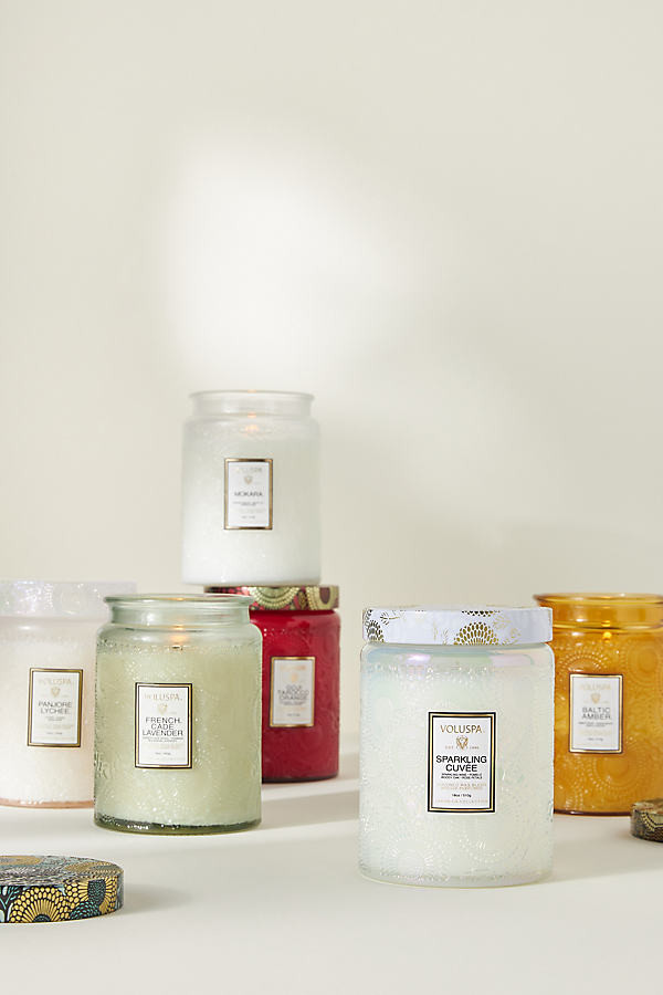 Voluspa Limited Edition Cut Glass Jar Candle By Voluspa in White | Anthropologie (US)