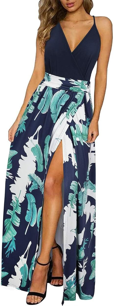 Newshows Women's 2026 Lightweight Summer Wedding Guest Beach Vacation Casual V Neck Split Flowy M... | Amazon (US)
