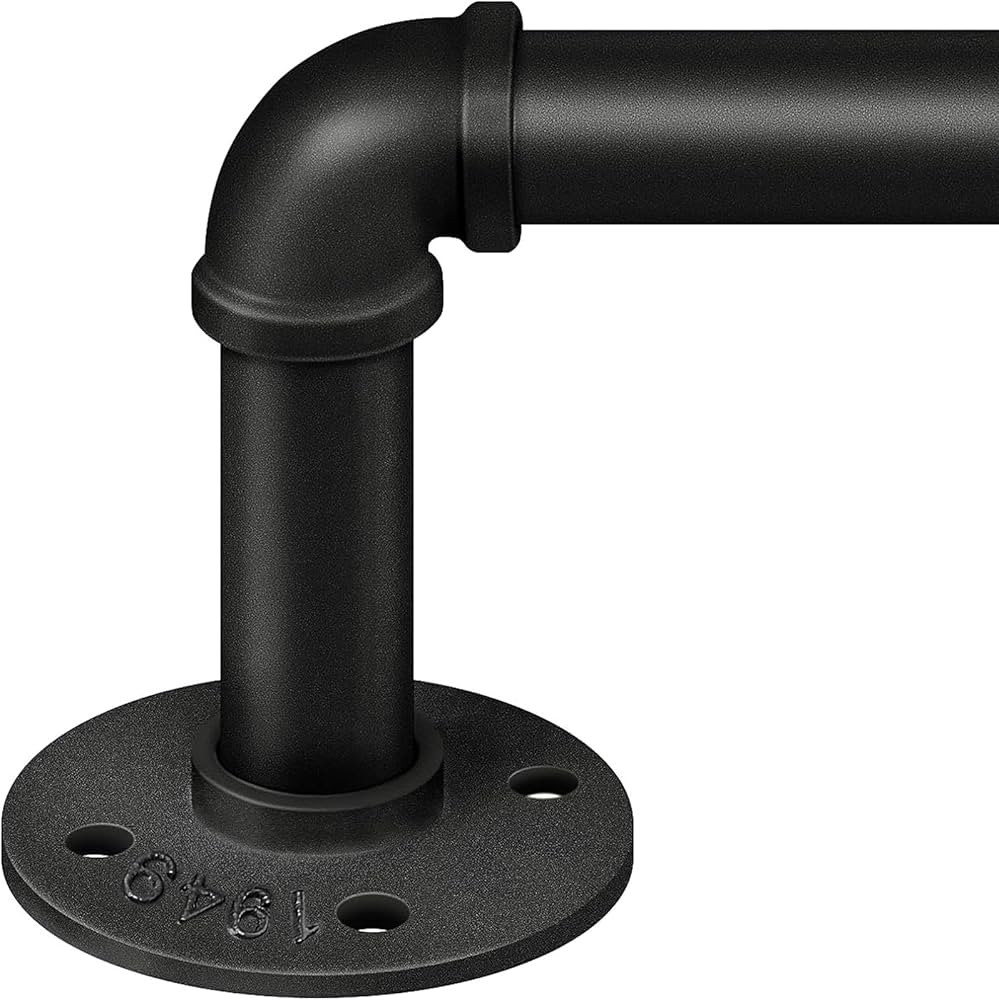 TEAKMAMA 1 Inch Black Curtain Rods for Windows 120 to 170 Inches(10-14ft), Blackout Wrap Around C... | Amazon (US)