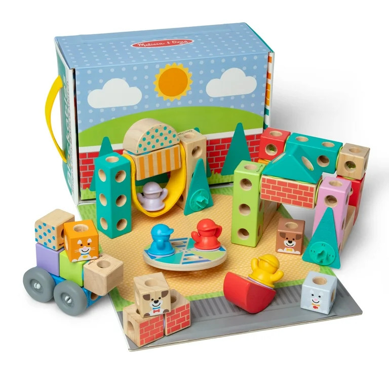 Melissa & Doug Blockables™ Town Snap and Play, Mix and Match Connectable Wooden Building Blocks... | Walmart (US)