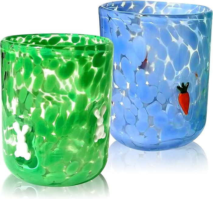 2 Pcs Icon Juice Glasses 16oz Stemless Drinking Glasses Reusable Coconut Tree Lemon Juice Glass C... | Amazon (US)