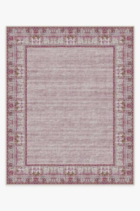 Vintage Daisy Bordered Fuchsia Rug | Ruggable