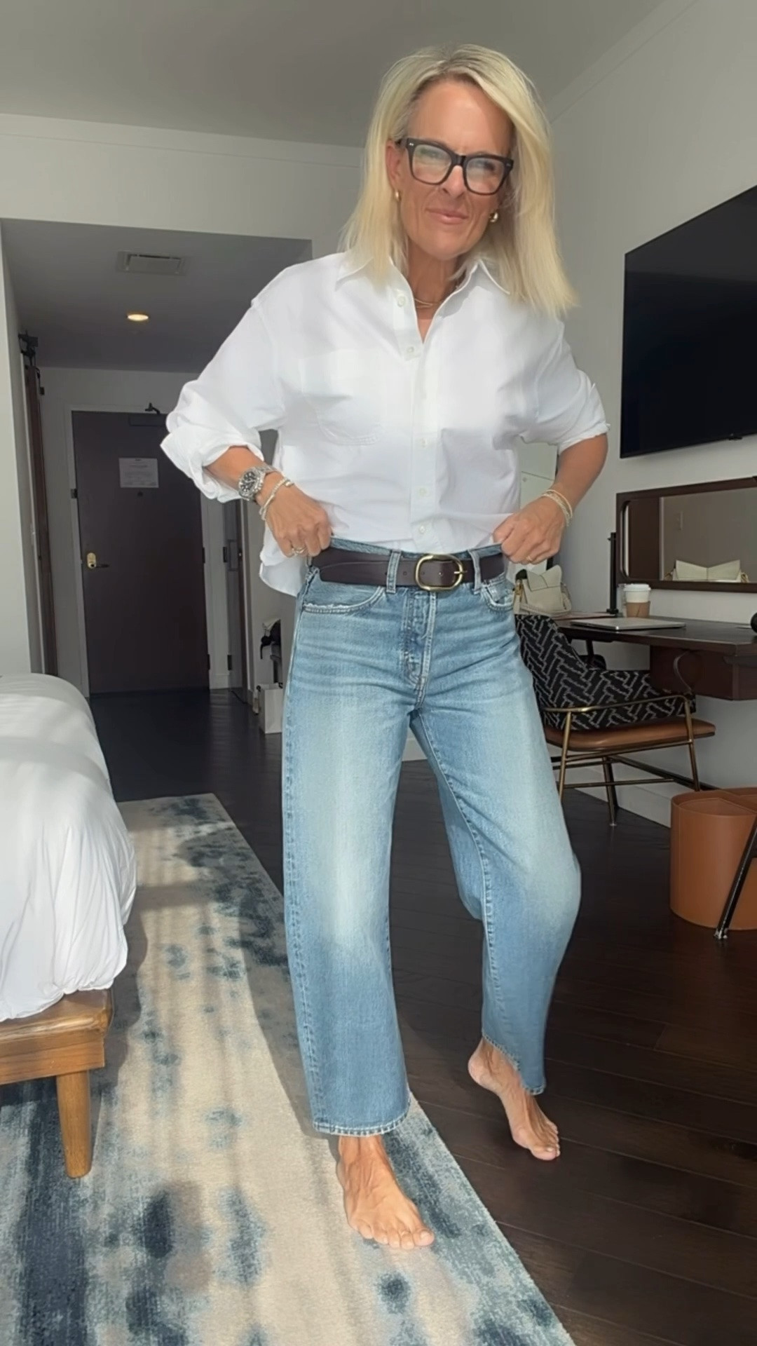 Classic outfit that ALWAYS works 
And …ALL on sale 
25% off during Madewell’s insider event (free just sign up with email)
Denim - the best! And already so well priced, fits true to size. I’m in 27 
White top- the best white button up in my opinion!! Wearing small ￼￼

#LTKootd #LTKOver40 #LTKSaleAlert