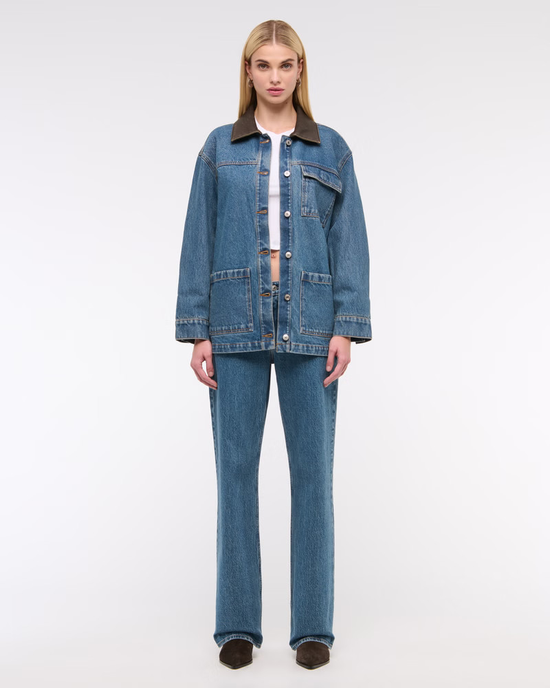 Denim Utility Shirt Jacket | Abercrombie & Fitch (US)