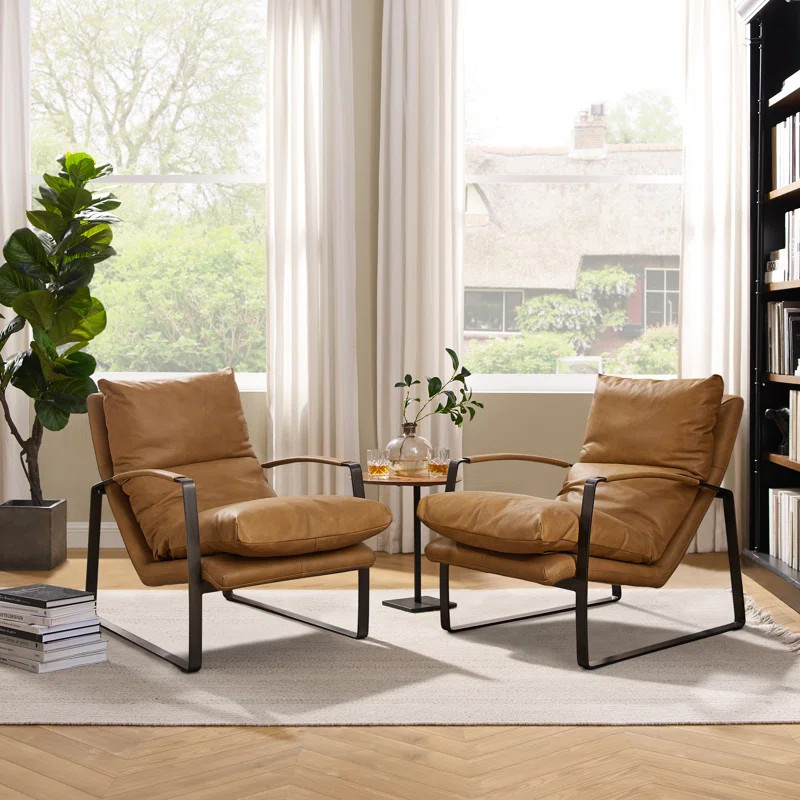 Ilomae Leather Accent Chair | Wayfair North America