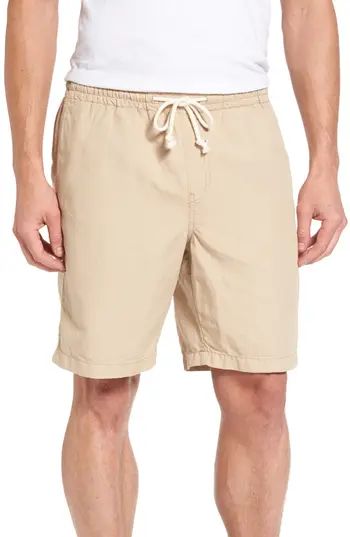 Men's Nordstrom Men's Shop Cotton & Linen Blend Shorts, Size Large - Brown | Nordstrom