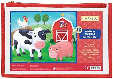 Mudpuppy On the Farm Pouch Puzzle – 12 Pieces, 14” x 11”, Great for Kids Ages 2-4 – Trave... | Amazon (US)