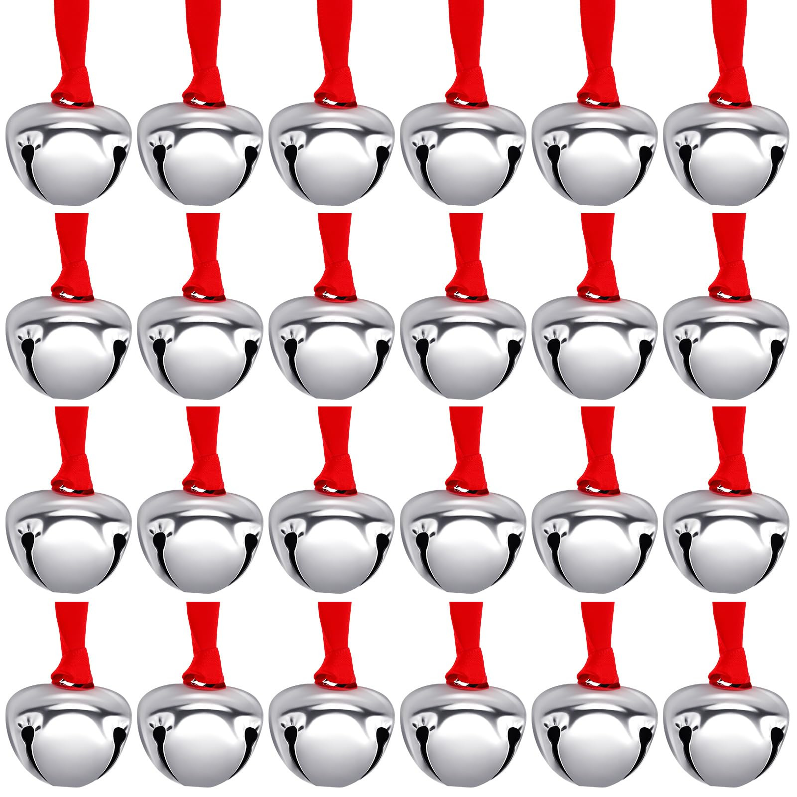 Syhood 24 Pieces Christmas Believe Bell Ornaments Gifts Bulk Polar Santa Sleigh Bells 1.5'' Chris... | Amazon (US)