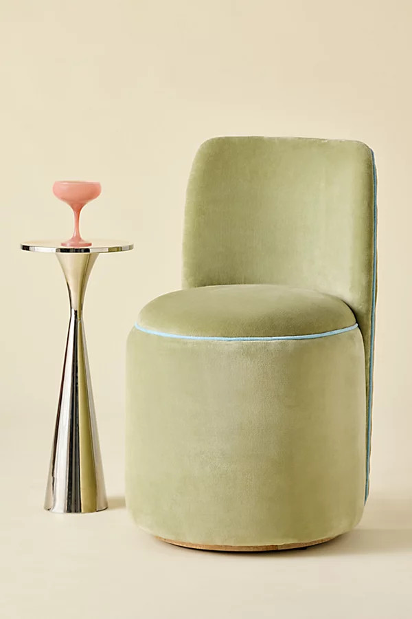 Jane Velvet Upholstered Vanity Chair | Urban Outfitters (US and RoW)