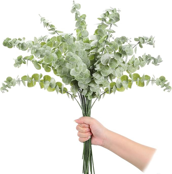 Waydress 20 Pieces Artificial Eucalyptus Stems Faux Eucalyptus Spray Eucalyptus Branches Stems Fa... | Amazon (US)