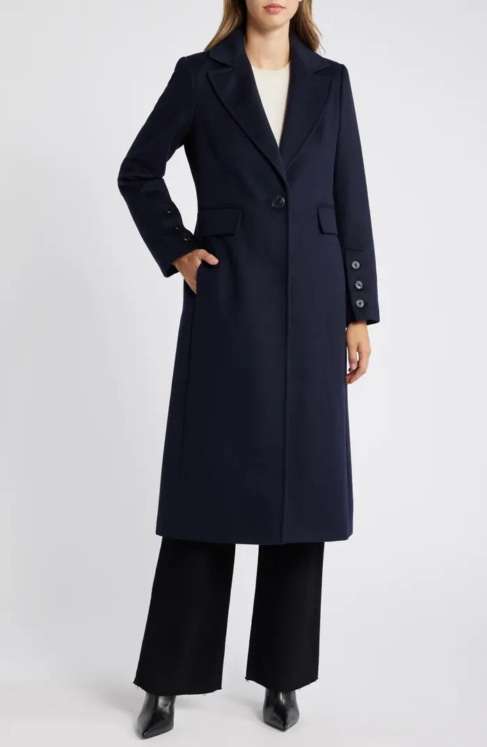 Single Breasted Wool Blend Reefer Coat | Nordstrom