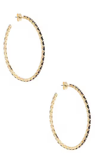 Hoop Earrings in Black & Gold | Revolve Clothing (Global)