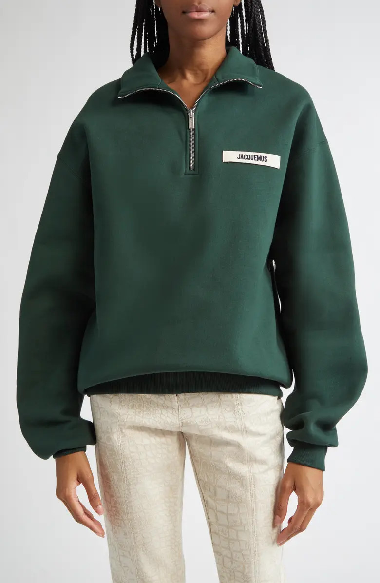 The Gros Grain Cotton Fleece Zip Sweatshirt | Nordstrom