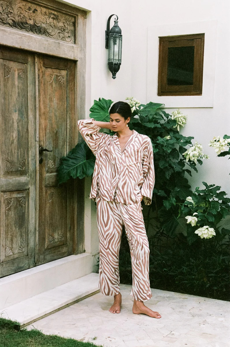 Peta Sleep Set - Long - ECOVERO™ - Zebra | Piyama US