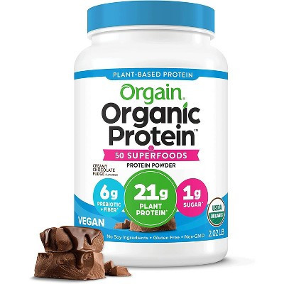 Orgain Organic Protein + Superfoods Vegan Plant Based Powder - Creamy Chocolate Fudge - 32.3oz | Target