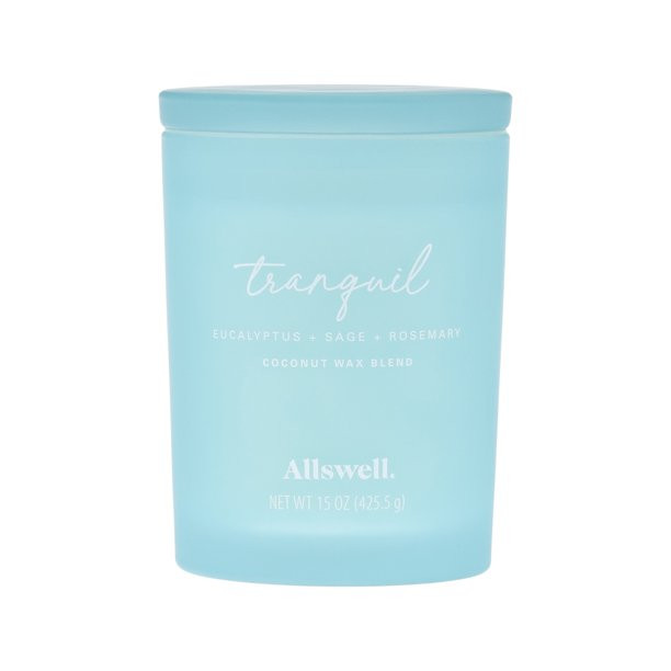 Allswell 15oz Scented 2-Wick Spa Candle - Tranquil (Eucalyptus + Sage + Rosemary) | Walmart (US)
