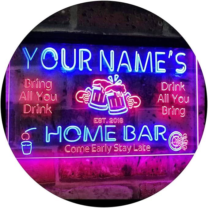ADVPRO Personalized Your Name Custom Home Bar Beer Established Year Dual Color LED Neon Sign Red ... | Amazon (US)