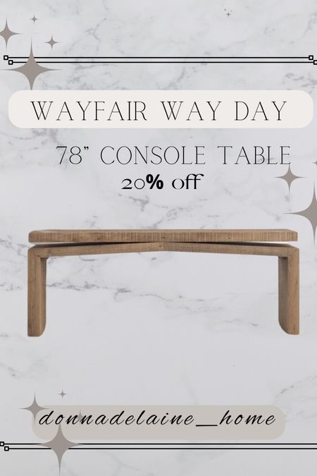 Wood console table: 20% off! 
Available in several wood stains. 
Beautiful table for a fabulous price! 
Wayfair way day furniture sale 

#LTKsalealert #LTKhome