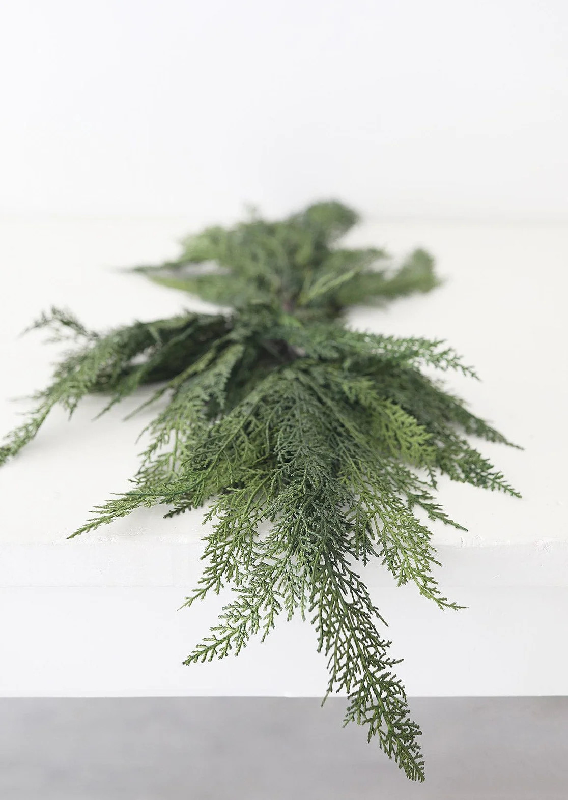 Green Cedar Mantle Swag | Artificial Christmas Garlands at Afloral.com | Afloral