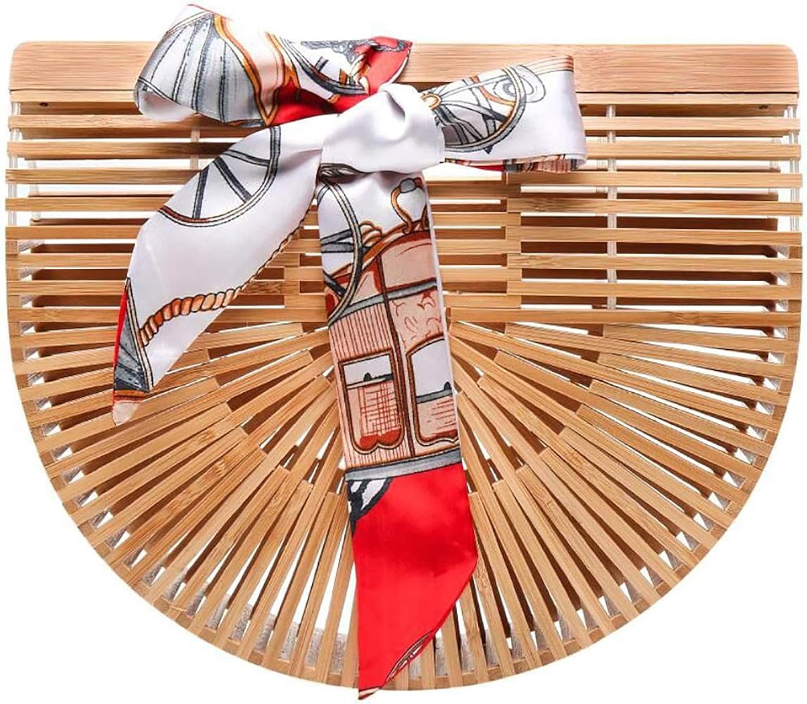 Obosoyo Women's Handmade Bamboo Handbag Summer Beach Sea Tote Bag | Amazon (US)