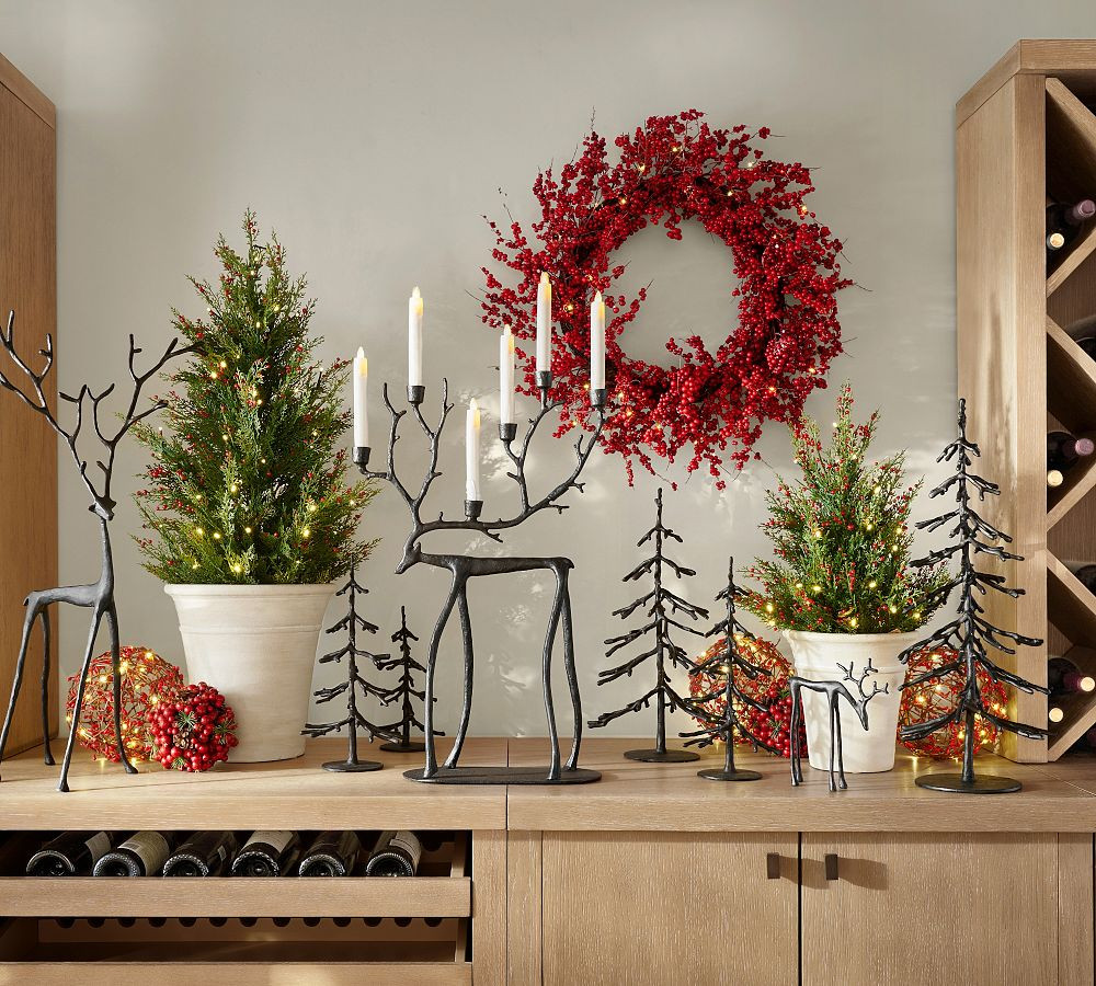 Lit Red Berry Orb | Pottery Barn (US)