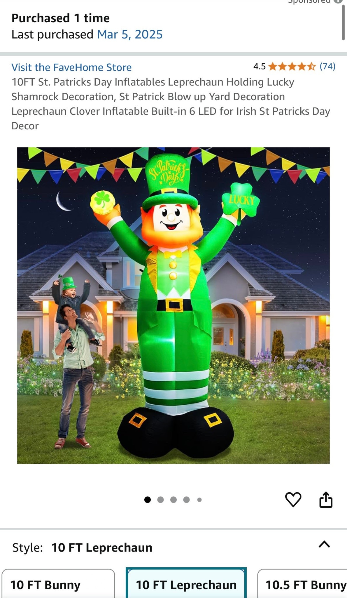 10ft. St. Patrick’s Day Inflatable Home Decor

#LTKSeasonal #LTKSaleAlert #LTKHome