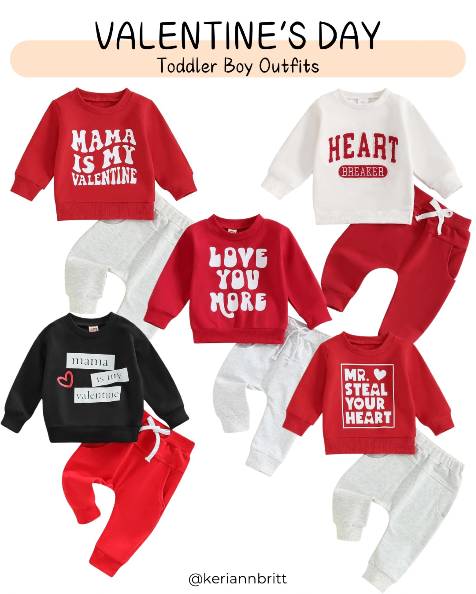 Toddler Boy Valentine’s Day Outfits 

Amazon kids / Amazon fashion / boys vday style 

#LTKBaby #LTKSeasonal #LTKKids