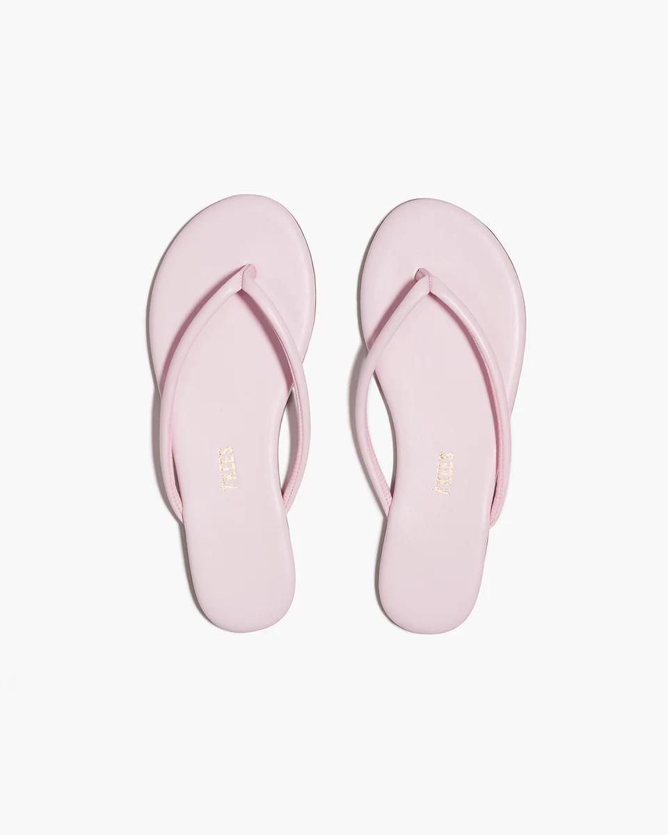 TKEES Tubular Lily Powder Pink Flip Flops | Leather | TKEES