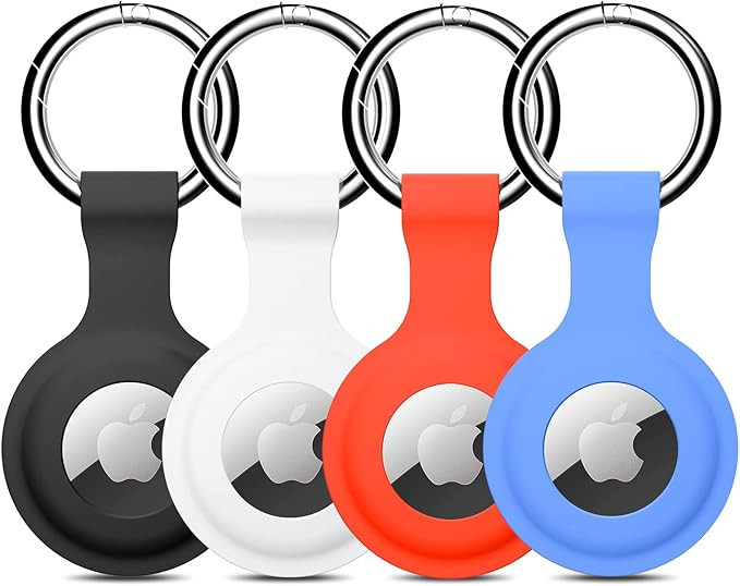 Silicone Airtag Holder, Zapica 4 Pack Air tag Keychain Compatible for Apple Airtag, Protective Ai... | Amazon (US)