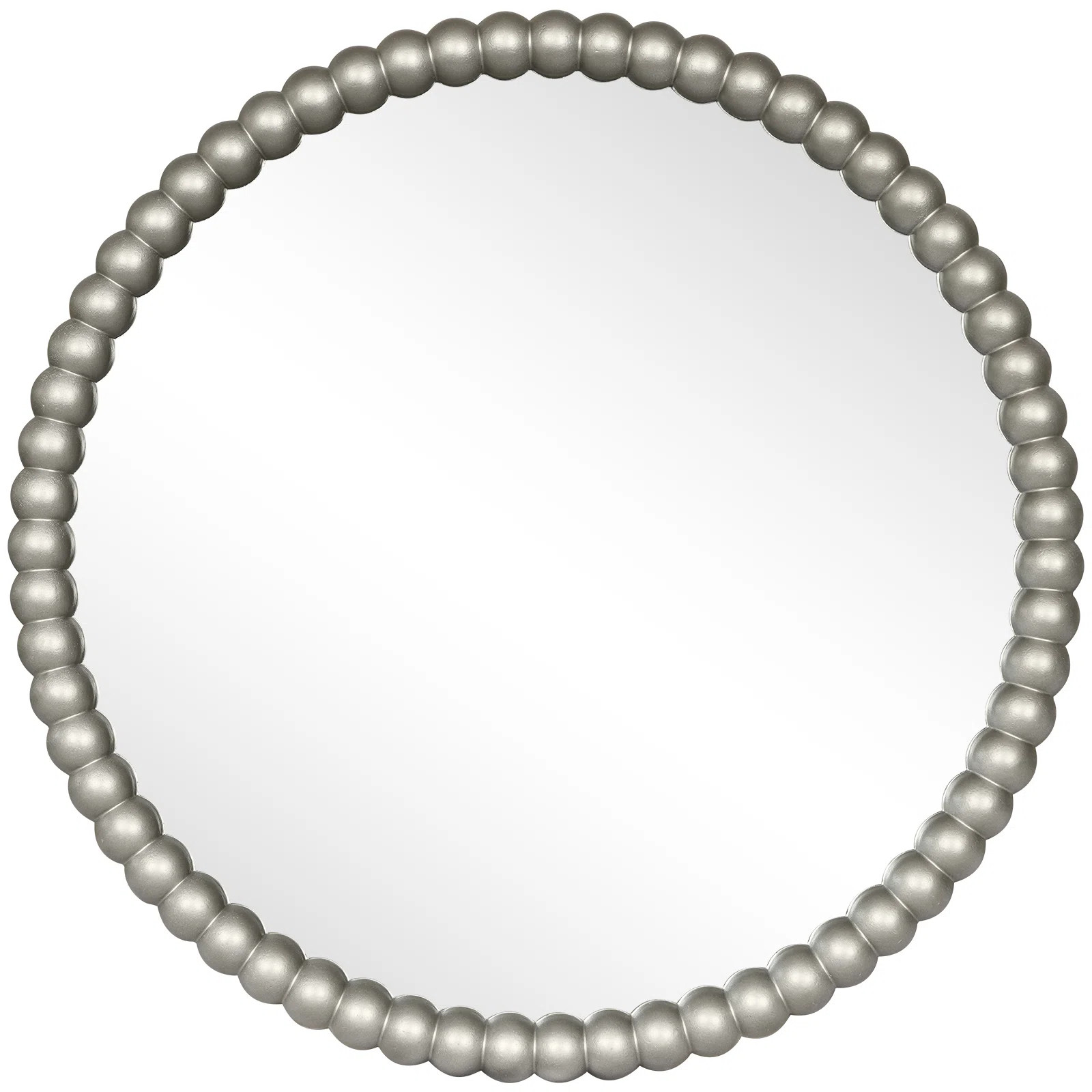 Ayde Round Solid Wood Bead Accent Mirror Home Decoration | Wayfair North America