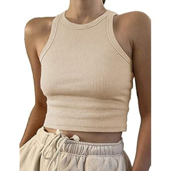 Artfish Women Casual Basic Sleeveless High Neck Rib-Knit Y2k Crop Tank Top | Amazon (US)