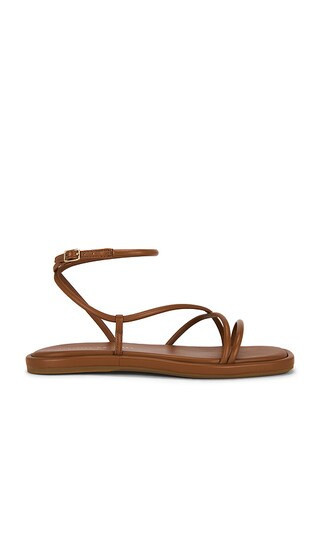 Loeffler Randall Noor Strappy Ankle Wrap Flat Sandal in Brown. - size 9.5 | Revolve Clothing (Global)
