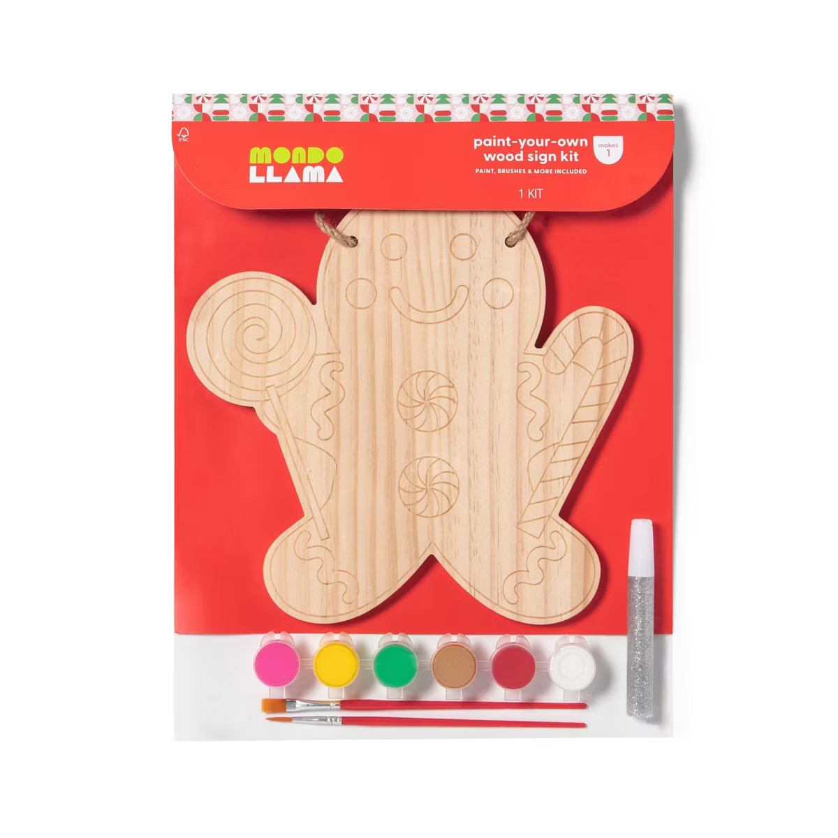 Paint-Your-Own Hanging Wood Gingerbread Man Kit - Mondo Llama™ | Target