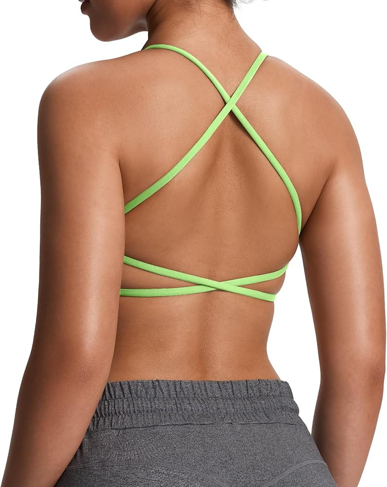 Aoxjox Women's Workout Sports Bras Fitness Ivy Low Impact Bra Yoga Crop Tank | Amazon (US)
