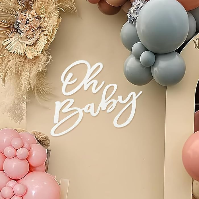 Oh Baby Sign for Baby Shower Backdrop - Felt Oh Baby Sign Party Banner Boy Girl Baby Shower Decor... | Amazon (US)