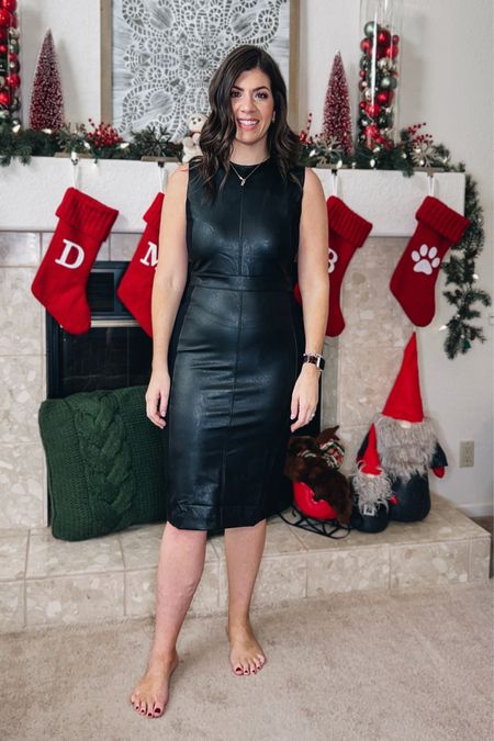 50% off spanx leather like dress-medium

I do not know how spanx manages to make every item beyond flattering, but they do.
If you are in the fence, I'm gonna need you to hop on over and join me because you will also be in love. The ponte knit sides add some give so this will fit all body types. Stretchy leather like material and it doesn't feel hot on.
If you want to add a layer, I'd leather a shaping long sleeve bodysuit under too.

#LTKcurves #LTKHoliday #LTKGiftGuide