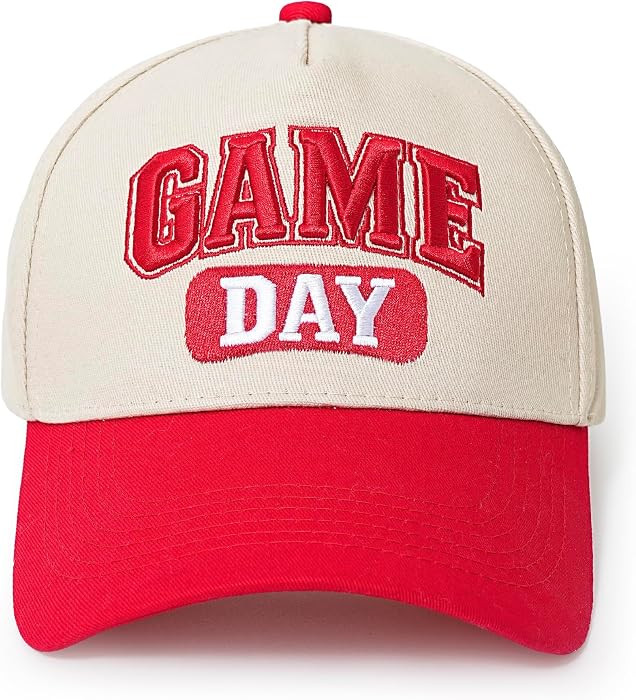 Game Day Hat for Men Women Vintage Embroidered Hats for Football, Games | Amazon (US)