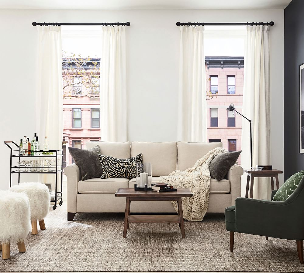 Emery Linen Blackout Curtain, 100 x 108&amp;quot;, Ivory | Pottery Barn (US)