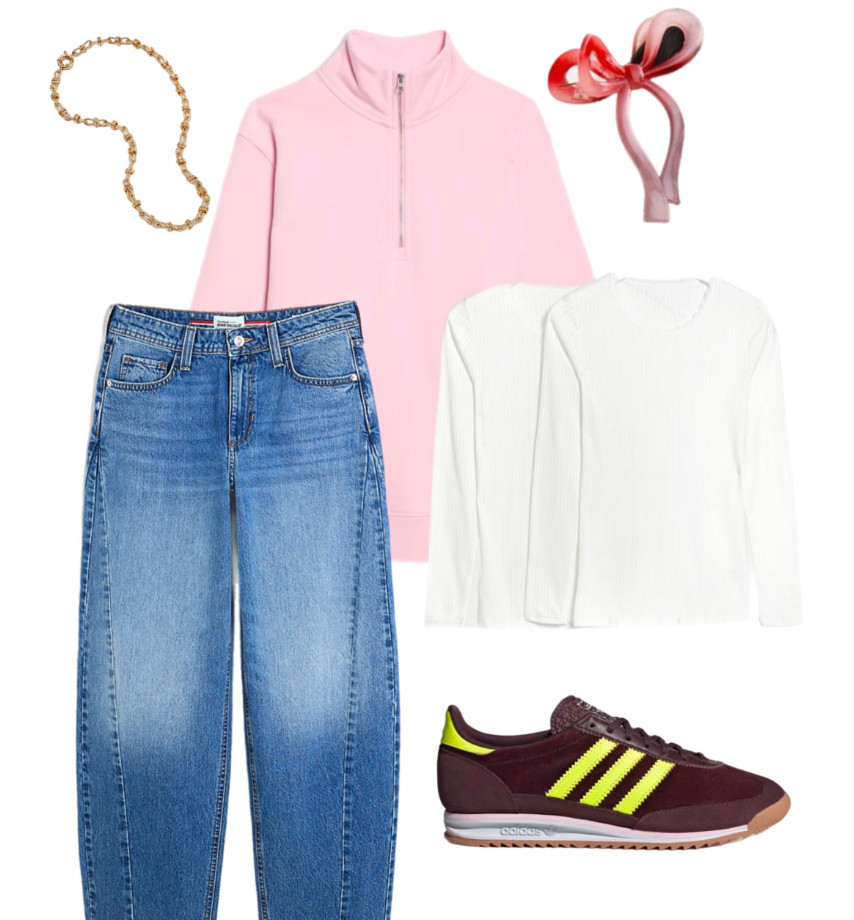 Casual Outfit with pink jumper and jeans  

 #LTKFashionMonth #LTKmodest #LTKfamily