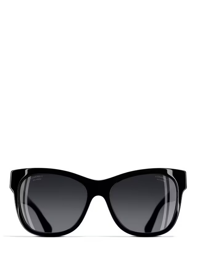 CHANEL Square Sunglasses CH5380 Black | John Lewis (UK)