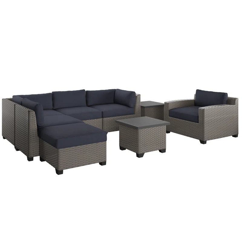 Oppelo 8 Piece Sectional Seating Group with Cushions and Optional Sunbrella Performance Fabric | Wayfair North America