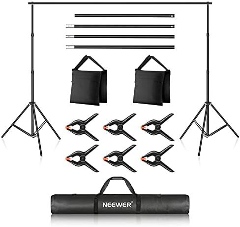 Neewer Photo Studio Backdrop Support System, 10ft/3m Wide 7ft/2.1m High Adjustable Background Sta... | Amazon (US)