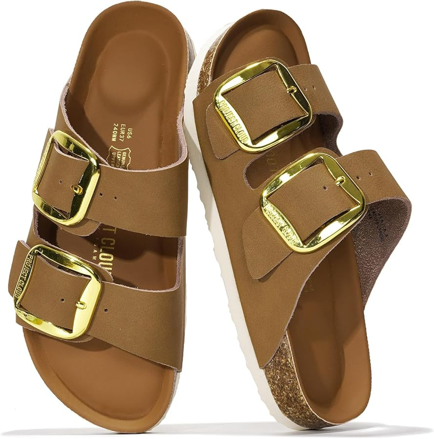 Project Cloud Genuine Leather Flat Sandals for Women 2025 Comfortable Beach Essentials Womens San... | Amazon (US)