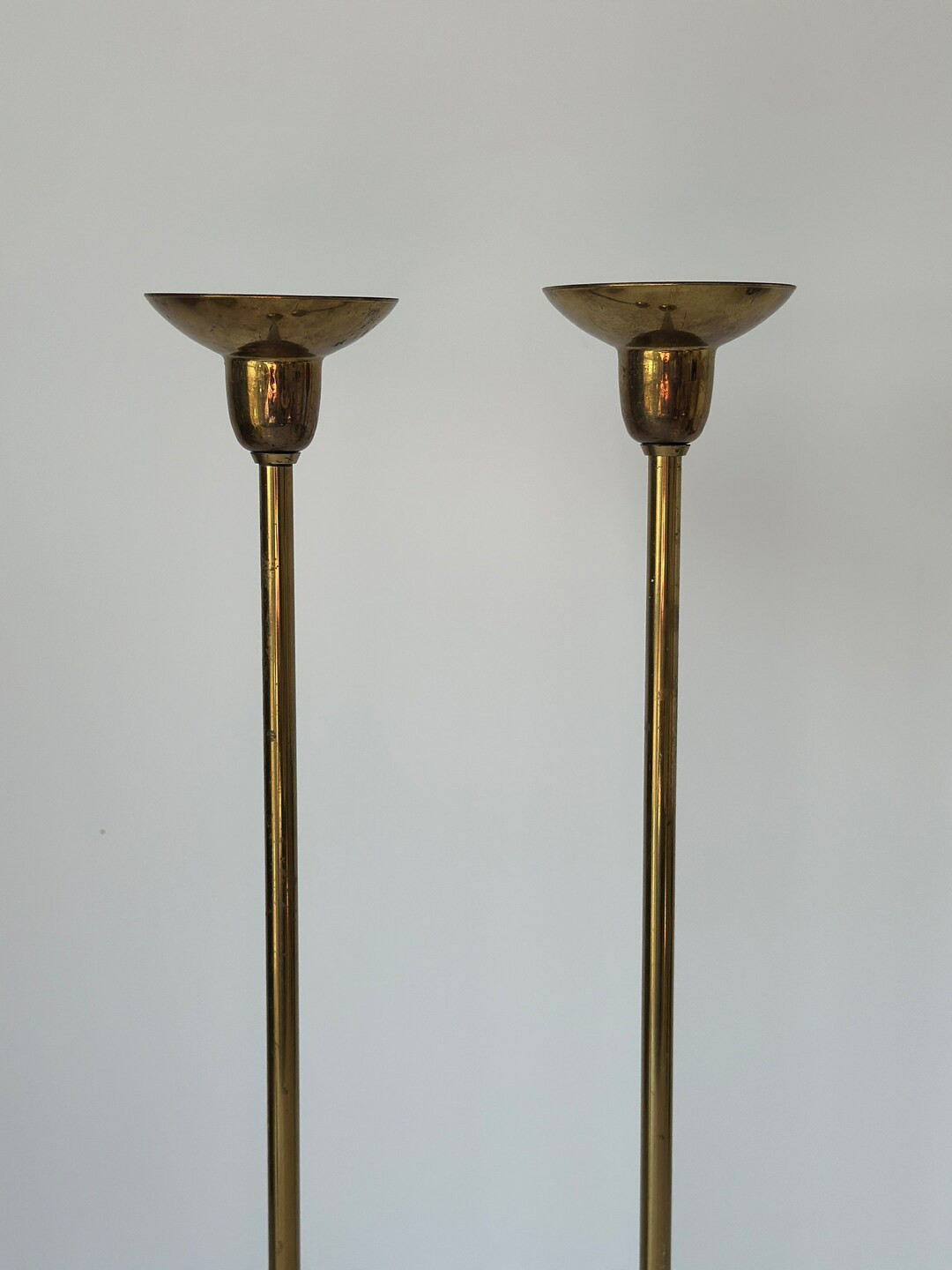 Antique Brass Taper Holders, Large Brass Candle Holders, 17.5"H Brass Tapers, Set of 2, Found | Etsy (US)