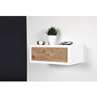 White Floating Nightstand Bedside Table Drawer in Solid Old Wood Mid Century Modern/Small White Side With | Etsy (US)