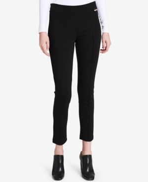 Calvin Klein Velvet-Trim Leggings | Macys (US)